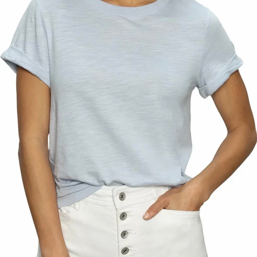 NWT Sanctuary Light Blue Perfect Remix Short-Sleeve Crew Tee Sz M